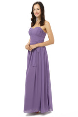 Purple Sleeveless Chiffon Long With Lace Up Corset Bridesmaid Dresses outfit, Party Dress Classy Elegant