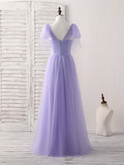 Purple Sweetheart Neck Tulle Long Corset Prom Dress Purple Corset Bridesmaid Dress outfit, Party Dresses For Ladies 2034