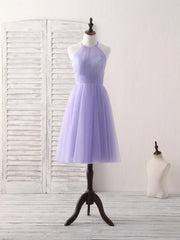 Purple Tulle Short Corset Prom Dress, Simple Purple Corset Homecoming Dress outfit, Party Dress Size 28