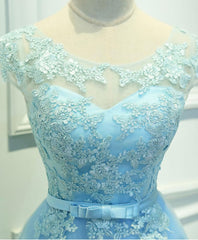 Light Blue Lace Tulle Short Corset Prom Dress, Corset Homecoming Dress outfit, Evening Dress Green