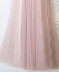 Pink V Neck Lace Long Corset Prom Dress, Evening Dress outfit, Homecoming Dresses 2033