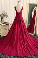 Red Fashionable Long Evening Gown, Red Corset Prom Dress outfits, Night Out Outfit