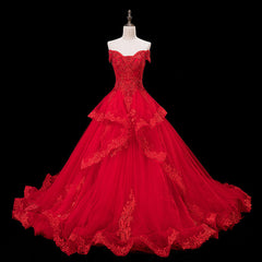 Red Lace and Tulle Gorgeous Off Shoulder Princess Sweet 16 Dress, Red Corset Formal Gown outfit, Bridesmaids Dress Blue