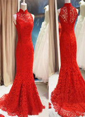 Red Lace Mermaid Long Corset Formal Gown, Red Corset Bridesmaid Dress outfit, Homecoming Dress Blue