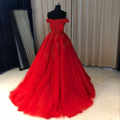 Red Off Shoulder Gorgeous Corset Prom Dress, Lovely Corset Formal Gowns , Party Dresses outfit, Prom Dresses Store