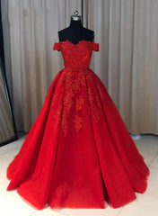 Red Off Shoulder Gorgeous Corset Prom Dress, Lovely Corset Formal Gowns , Party Dresses outfit, Prom Dresses Stores