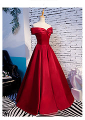 Red Off Shoulder Satin A-line Sweetheart Long Corset Prom Dress, Red Long Evening Dress Corset Formal Dress outfit, Bridesmaids Dresses Beach