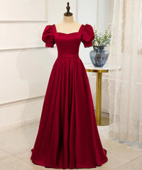 Red Puff Sleeve Corset Prom Dress / Red Corset Bridesmaid Dress / Victorian Dress outfits, Sun Dress
