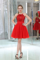 Red Sequined Tulle Strapless Corset Homecoming Dresses outfit, Formal Dress Trends