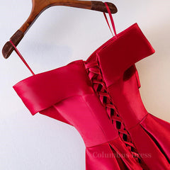 Red Tea Length Corset Prom Dresses, Red Tea Length Corset Formal Corset Bridesmaid Dresses outfit, Unique Wedding Dress