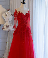 Red Tulle Lace Off Shoulder Long Corset Prom Dress Red Lace Evening Dress outfit, Prom Dress For Girl