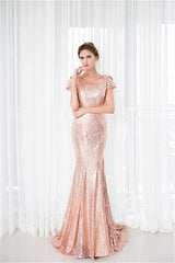 Rose Gold Sequin Mermaid Corset Prom Dresses outfit, Party Dress Short Clubwear