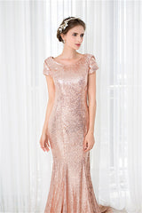 Rose Gold Sequin Mermaid Corset Prom Dresses outfit, Party Dresses Miami