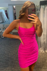 Rose Pink Lace Up Tight Corset Homecoming Dress outfit, Rose Pink Lace Up Tight Homecoming Dress