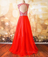 Round Neck Beaded Red Corset Prom Dresses, Red Corset Formal Dresses, Red Evening Dresses outfit, Bridesmaide Dress Colors