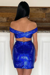 Royal Blue Open Back Sequins Tight Hoco Dress outfits, Royal Blue Open Back Sequins Tight Hoco Dress