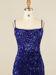 Royal Blue Sequin Tassels Bodycon Mini Dress outfit, Bridesmaid Dresses Mismatched Summer