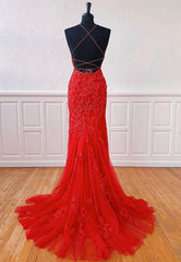 Red Lace Long Corset Prom Dresses, Mermaid Evening Dresses outfit, Party Dress Shopping