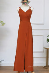 Rust Orange Wrap Corset Bridesmaid Dress outfit, Prom Dress Stores Near Me