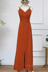 Rust Orange Wrap Corset Bridesmaid Dress outfit, Prom Dresses Brands