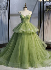 Sage Green Corset Long Corset Prom Dress, Long Green Tulle Party Dress Evening Dresses outfit, Pleated Dress