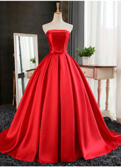 Satin Scoop Floor Length Corset Ball Corset Prom Dress , Dark Red Sweet 16 Gown outfit, Prom Dress Color