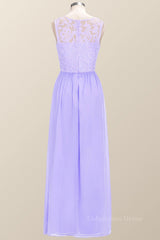 Scoop Lavender Lace and Chiffon Long Corset Bridesmaid Dress outfit, Homecoming Dress Inspo