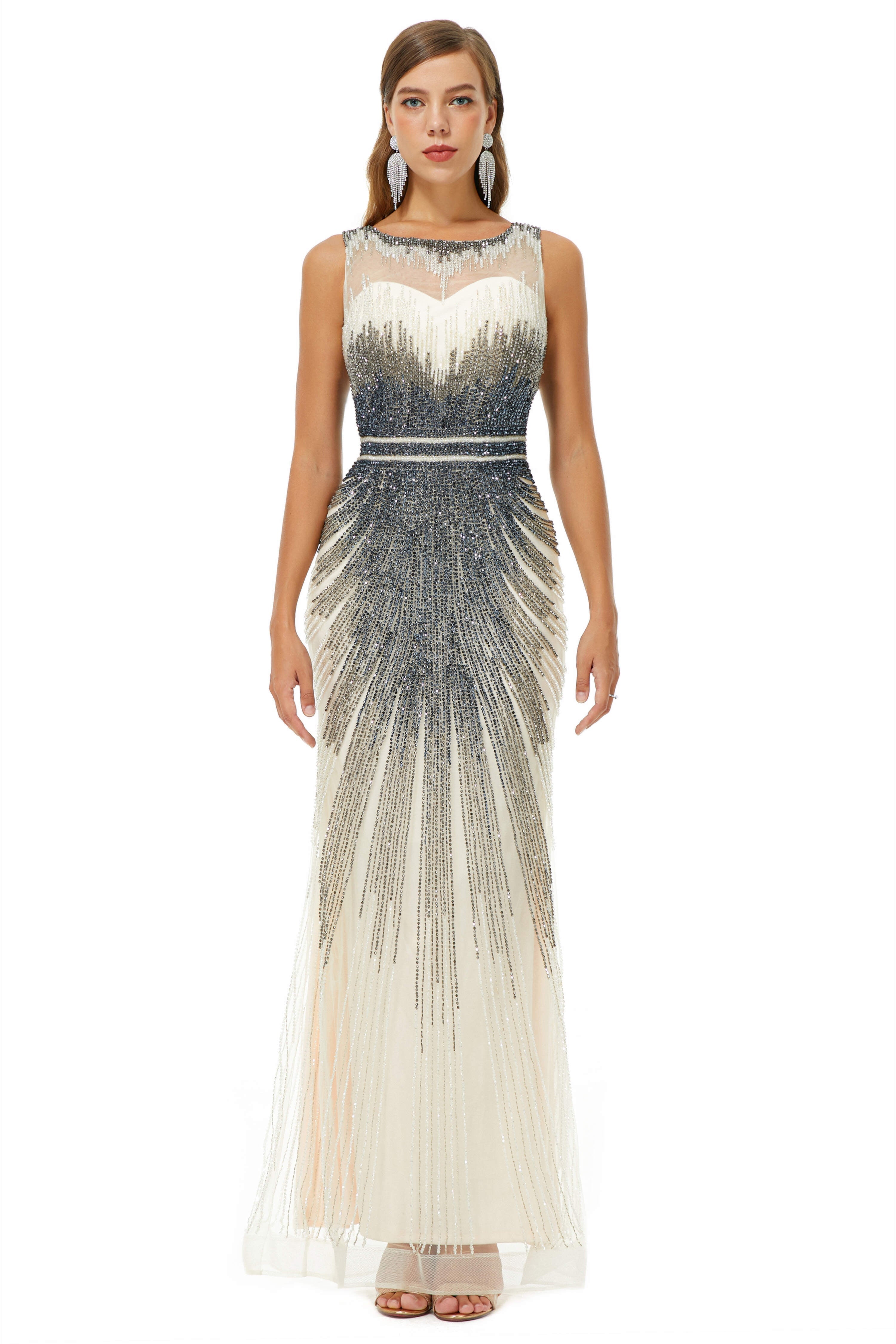 Sequin Bead Sleeveless High Neck Mermaid Corset Prom Dresses outfit, Prom Dress Shop Near Me