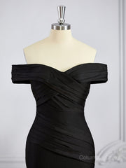 Sheath/Column Off-the-Shoulder Sweep Train Jersey Corset Bridesmaid Dresses outfit, Prom Dress Website