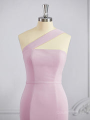 Sheath/Column One-Shoulder Floor-Length Stretch Crepe Corset Bridesmaid Dresses outfit, Prom Dress 2049
