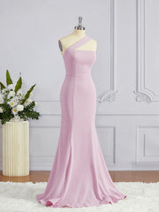 Sheath/Column One-Shoulder Floor-Length Stretch Crepe Corset Bridesmaid Dresses outfit, Prom Dresse 2042