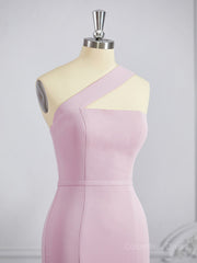 Sheath/Column One-Shoulder Floor-Length Stretch Crepe Corset Bridesmaid Dresses outfit, Prom Dress2042