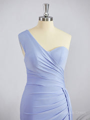 Sheath/Column One-Shoulder Sweep Train Jersey Corset Bridesmaid Dresses outfit, Prom Dress Types