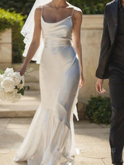 Sheath/Column Spaghetti Straps Floor-Length Jersey Corset Wedding Dresses outfit, Wedding Dress Uk