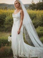 Sheath/Column Straps Court Train Elastic Woven Satin Corset Wedding Dresses outfit, Wedding Dress Backs