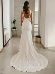 Sheath/Column Straps Sweep Train Stretch Crepe Corset Wedding Dresses outfit, Wedding Dress Boutiques