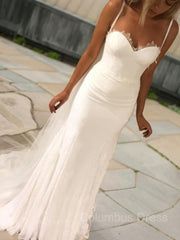 Sheath/Column Sweetheart Sweep Train Lace Corset Wedding Dresses outfit, Wedding Dress Girl