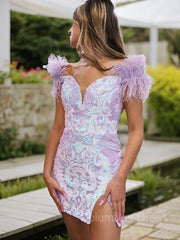 Sheath/Column V-neck Short/Mini Corset Homecoming Dress outfit, Prom Aesthetic