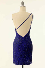 Sheath One Shoulder Sequins Strap Back Mini Corset Homecoming Dress outfit, Formal Dresses Long Elegant