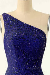 Sheath One Shoulder Sequins Strap Back Mini Corset Homecoming Dress outfit, Formal Dress Long Elegant
