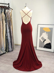 Sheath Spaghetti Straps Sweep Train Dress outfits, Bridesmaid Dresses Different Style