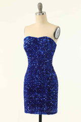 Sheath Strapless Sequins Mini Corset Homecoming Dress outfit, Formal Dress On Sale