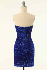 Sheath Strapless Sequins Mini Corset Homecoming Dress outfit, Formal Dresses Shops