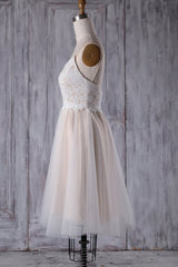 Short A-line Spaghetti Strap Lace Tulle Corset Wedding Dress outfit, Wedding Dresses Fall