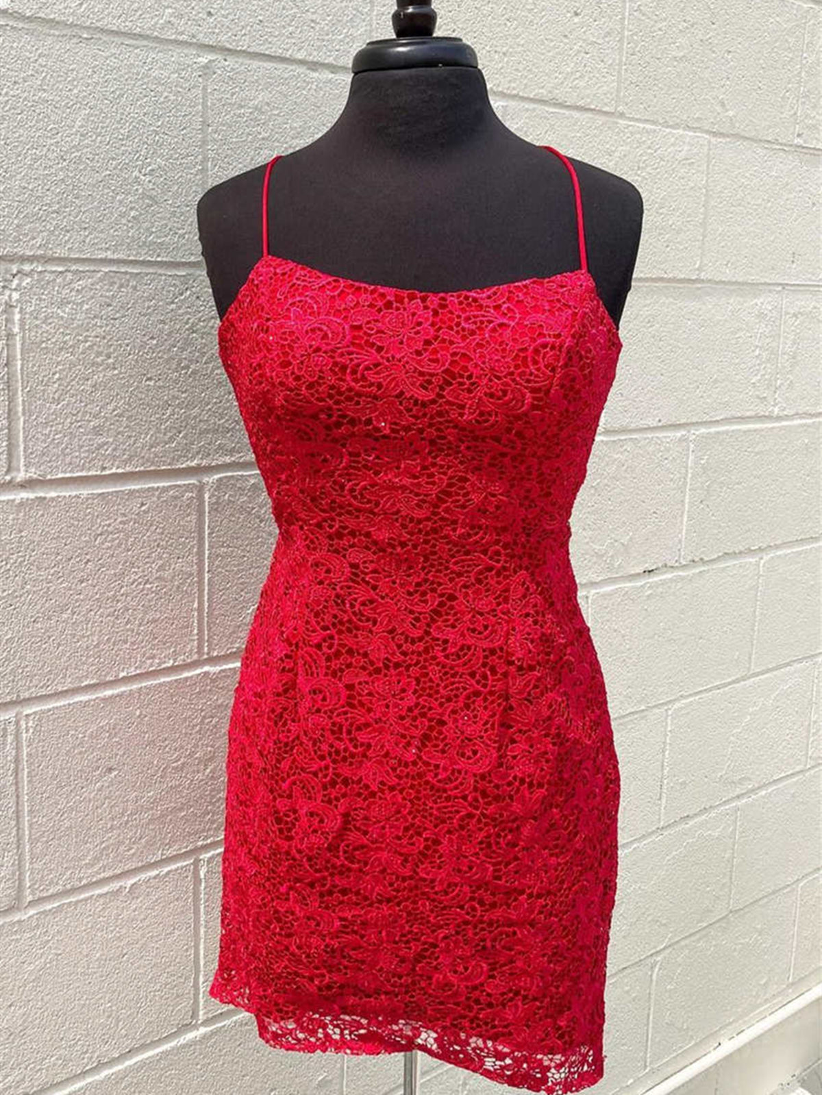 Short Backless Red Lace Corset Prom Dresses, Open Back Short Red Lace Corset Formal Corset Homecoming Dresses outfit, Bridesmaid Dresses Dark