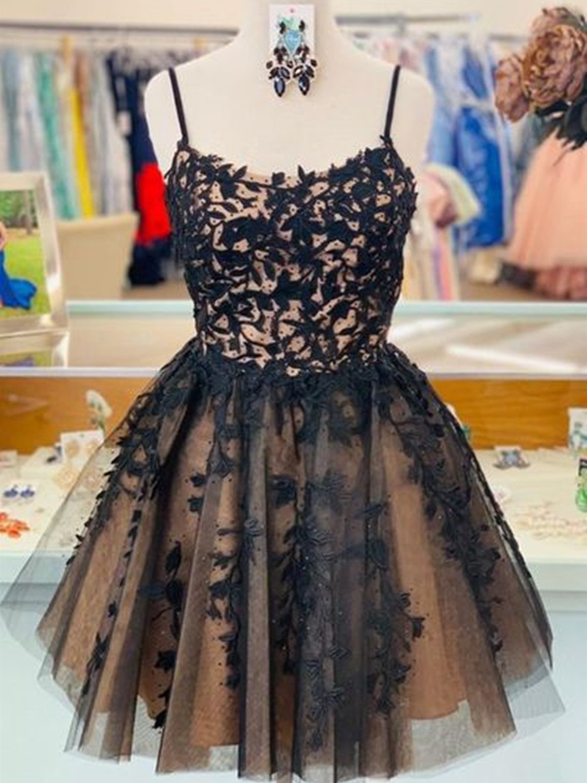 Short Black Lace Corset Prom Dresses, Short Black Lace Graduation Corset Homecoming Dresses outfit, Homecoming Dress