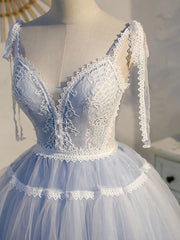 Short Blue Lace Corset Prom Dresses, Short Blue lace Corset Formal Corset Homecoming Dresses outfit, Party Dress New