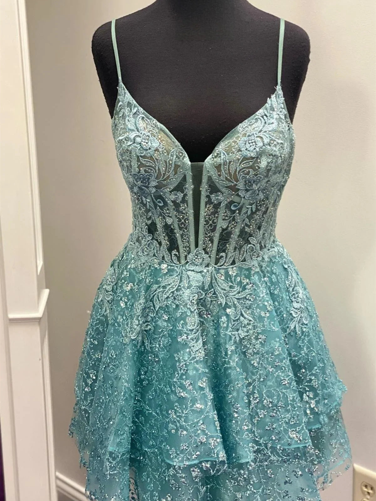 Short Blue Lace Corset Prom Dresses, Short Blue Lace Corset Formal Corset Homecoming Dresses outfit, Bridesmaids Dress Red