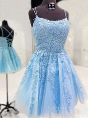 Short Blue Lace Corset Prom Dressses, Short Blue Lace Corset Formal Corset Homecoming Dresses outfit, Bridesmaids Dresses Strapless