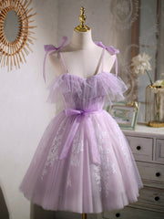 Short Purple Lace Corset Prom Dresses, Short Purple Lace Corset Formal Corset Homecoming Dresses outfit, Party Dresses Size 28